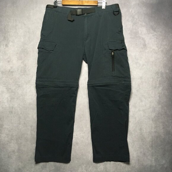 BC Clothing Mens Convertible Cargo Pants size XL x 30 Blue Zip Off Shorts